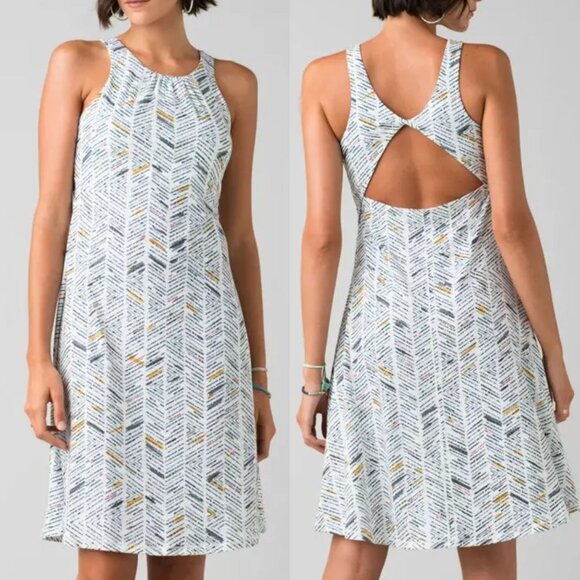 Prana Dresses & Skirts - Prana Size M Skypath Sleeveless Shelf Bra Open Back Active Athleisure Sun Dress